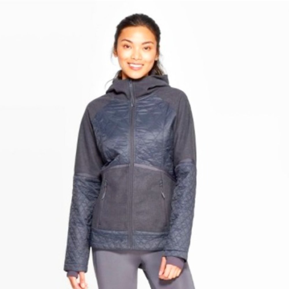 C9 By Champion Jacket size M Women's Charcoal Gray Hybrid Quilted Hooded Warm
